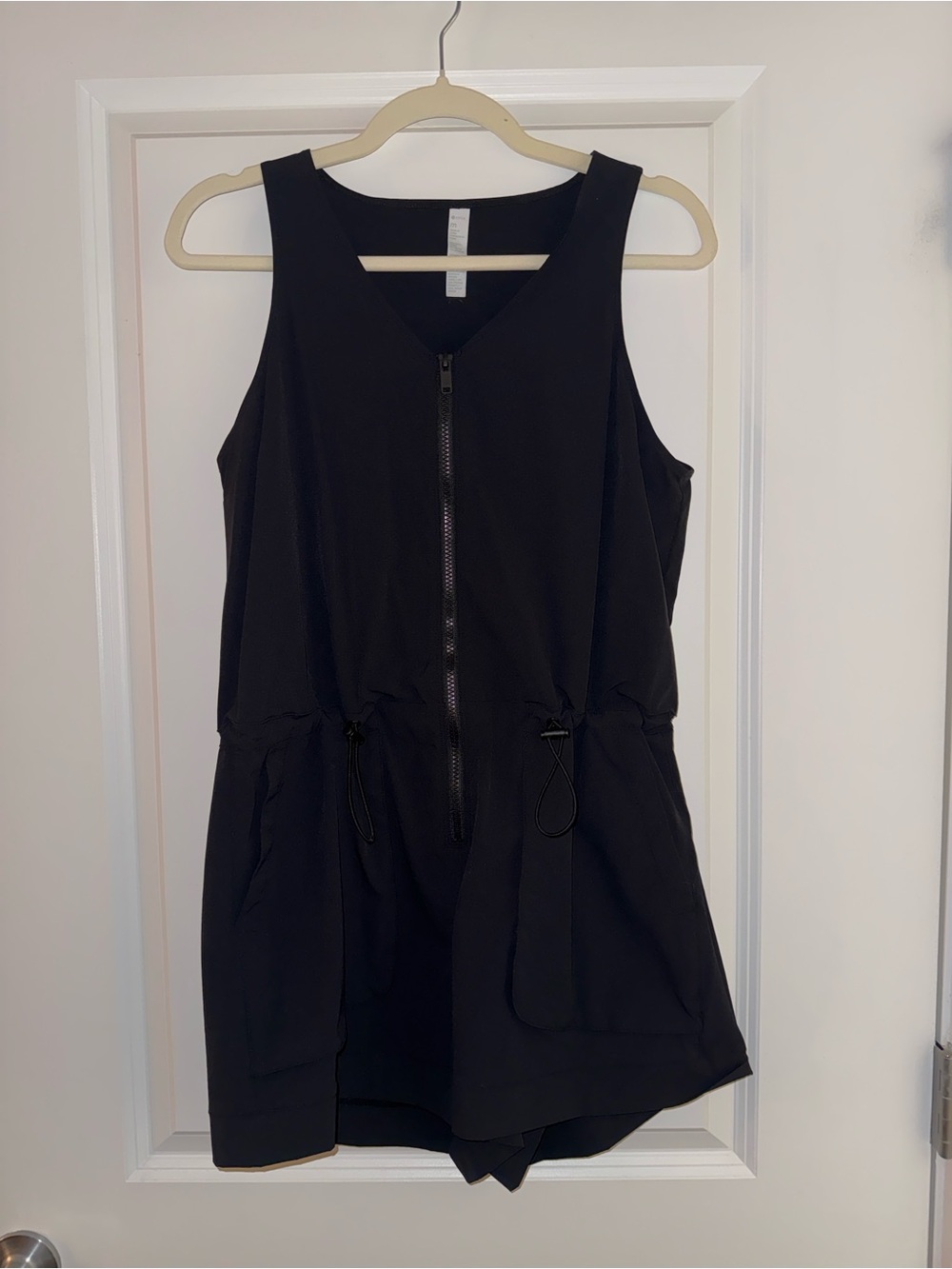 Zella Black Sleeveless Zip-Front Jumpsuit Romper
